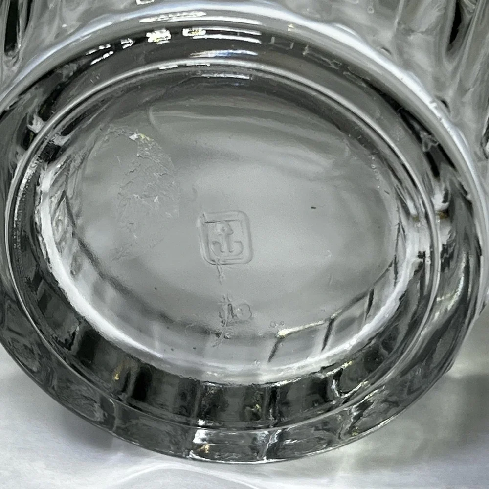 2‎ BARTLETT COLLINS GLASS BARREL TUMBLERS Ribbed Base Rocks Anchor Hocking